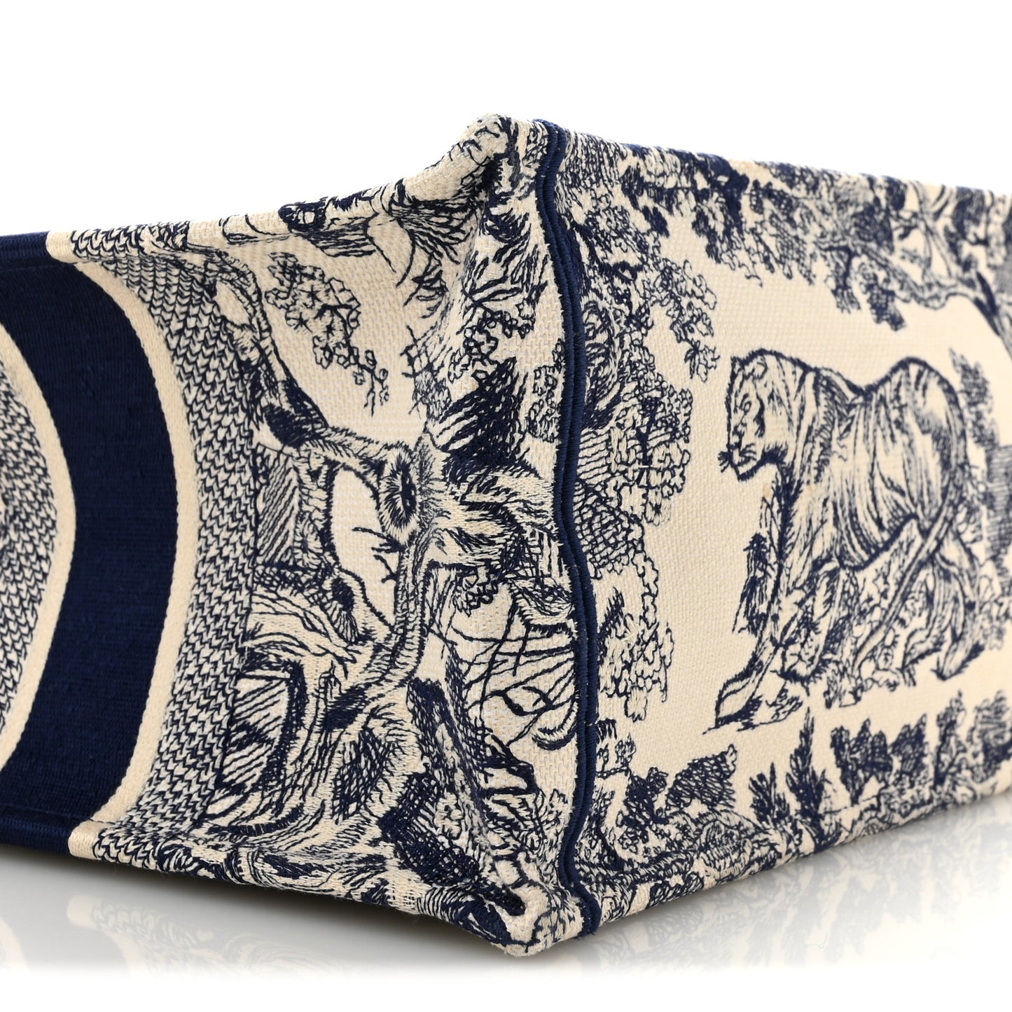 Canvas Embroidered Medium Dioriviera Toile De Jouy Book Tote Blue
