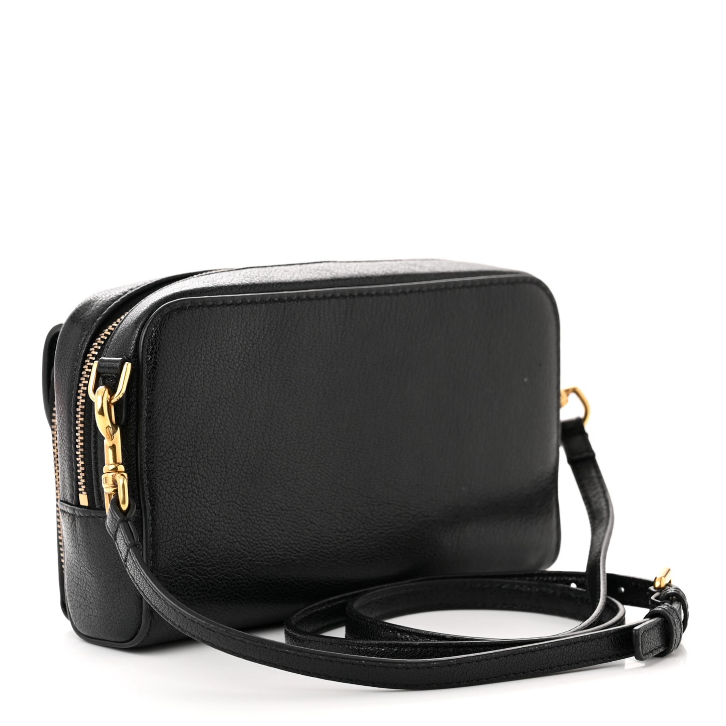 Goatskin Double Saddle Pouch Black