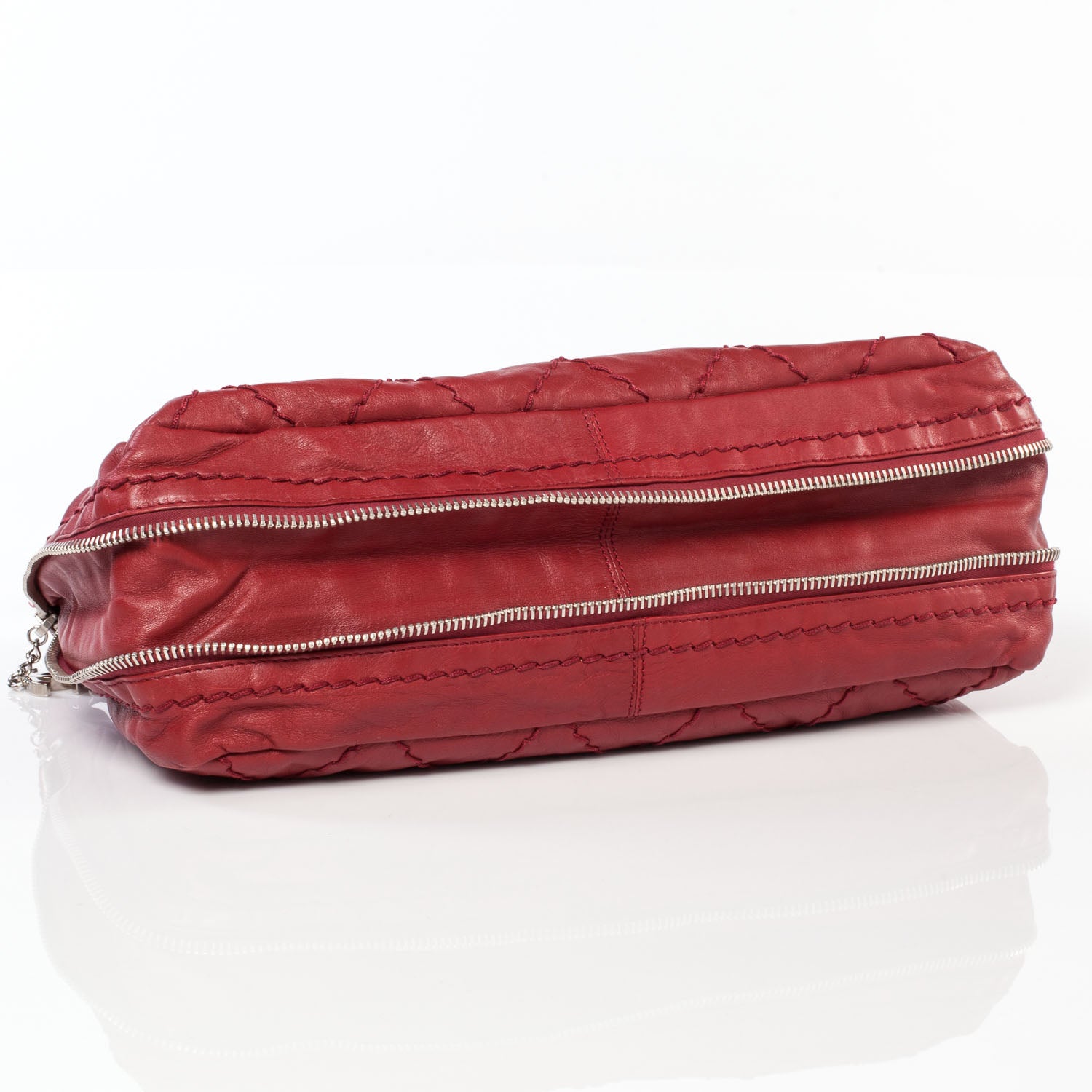 Chanel Lambskin Expandable Tote Red 5 of 10