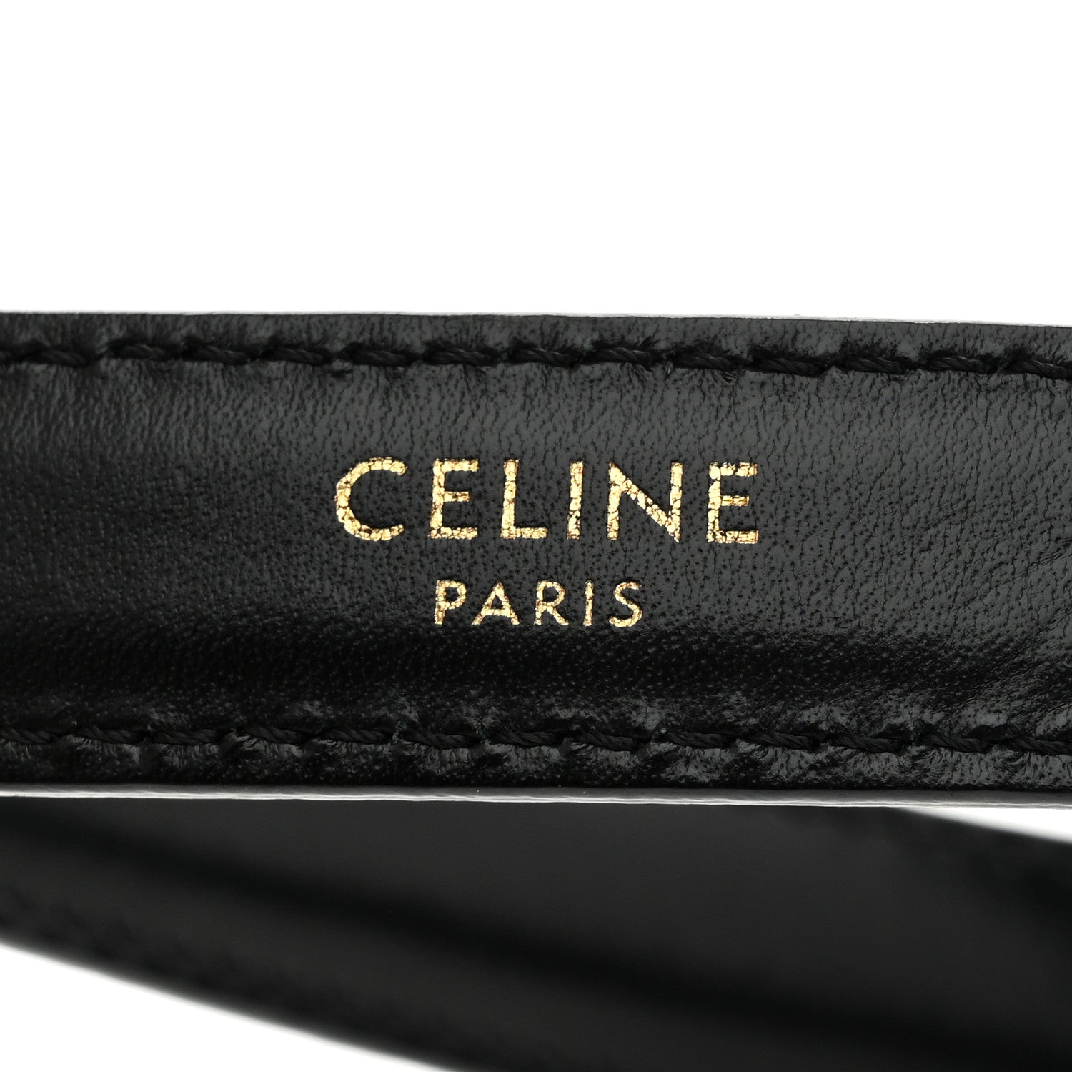 Celine Box Calfskin Small 18mm Triomphe Belt 75 30 Black 4 of 7