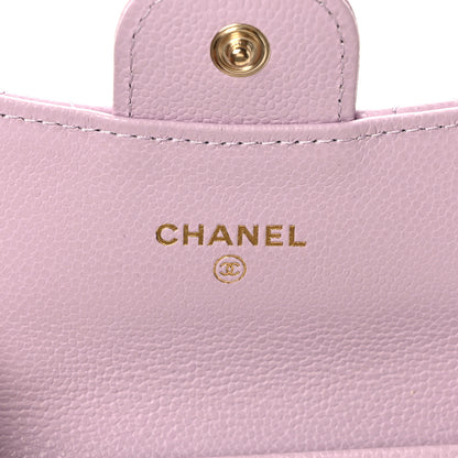 Chanel Caviar Quilted Flap Card Holder Wallet Light Purple 6 of 8