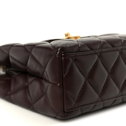 Chanel Shiny Aged Calfskin Quilted Nano Kelly Shopper Dark Brown 9 of 10