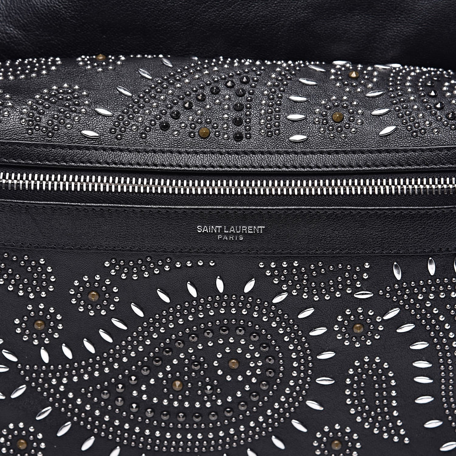 Saint Laurent Calfskin Bandana Stud City Backpack Black 13 of 13
