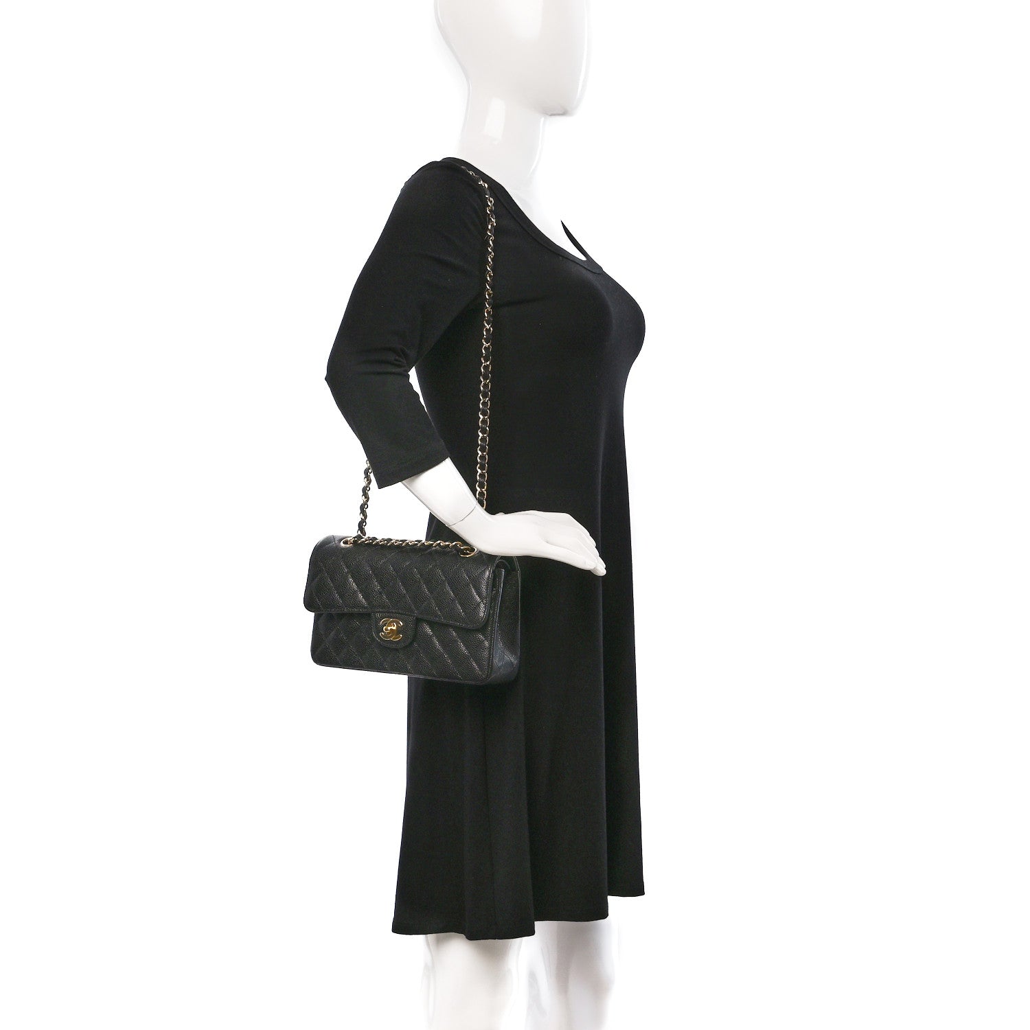 Chanel Caviar Quilted Small Double Flap Black 2 of 9