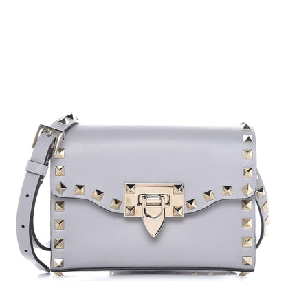Valentino Garavani Vitello Mini Rockstud Flip Lock Crossbody Bag Pastel Grey 1 of 9