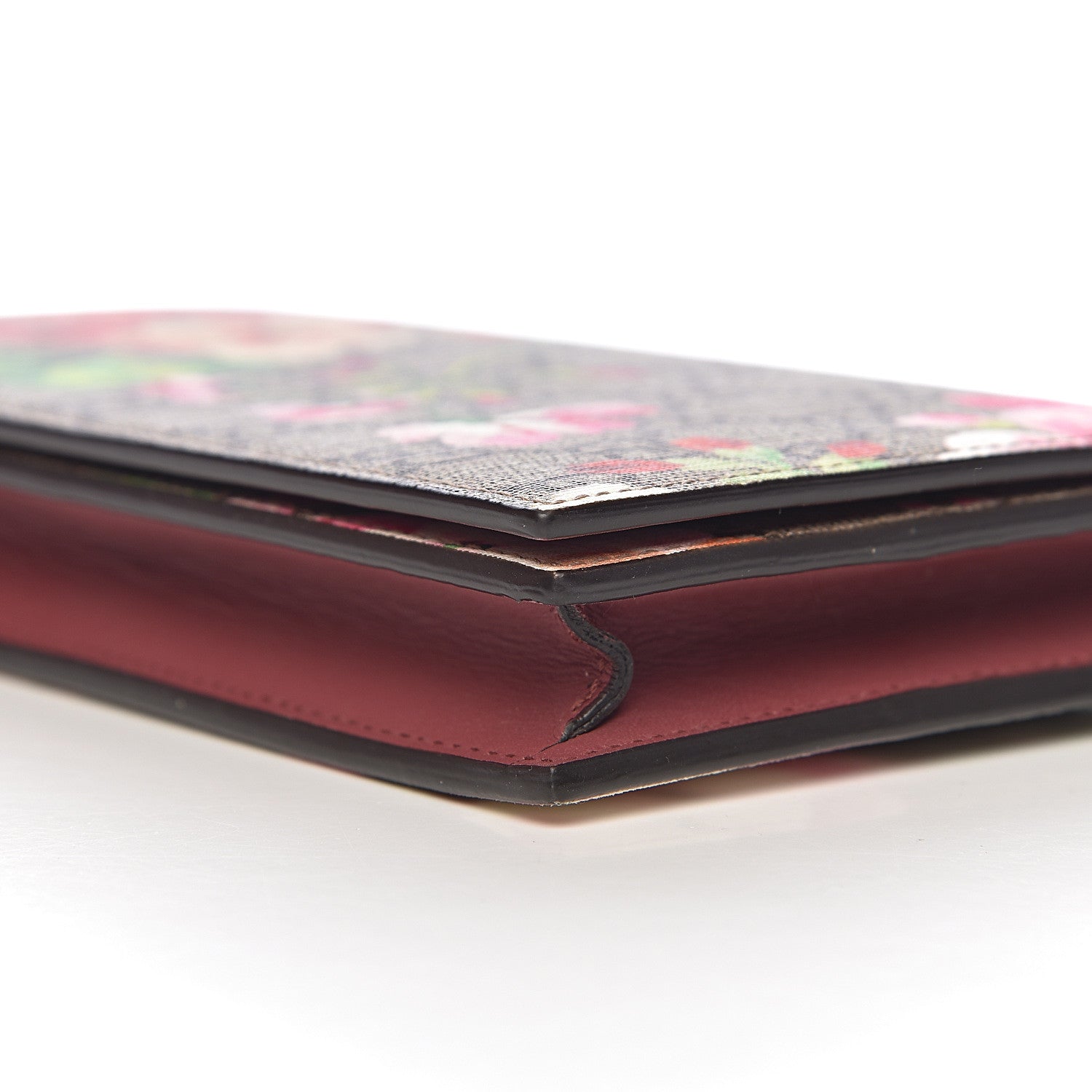 Gucci GG Supreme Monogram Blooms Chain Wallet Beige Multicolor Dry Rose 9 of 11