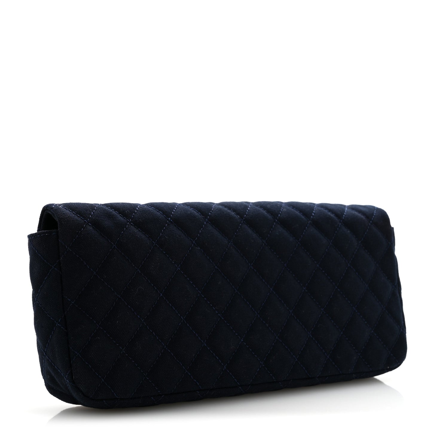 Canvas Quilted CC Cruise East West Flap Clutch Navy Blue