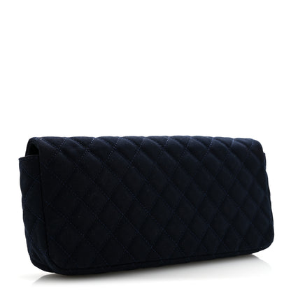 Chanel Canvas Quilted CC Cruise East West Flap Clutch Navy Blue 3 of 12