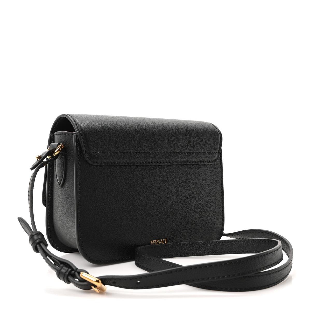Versace Grained Calfskin La Medusa Flap Shoulder Bag  Black 2 of 8