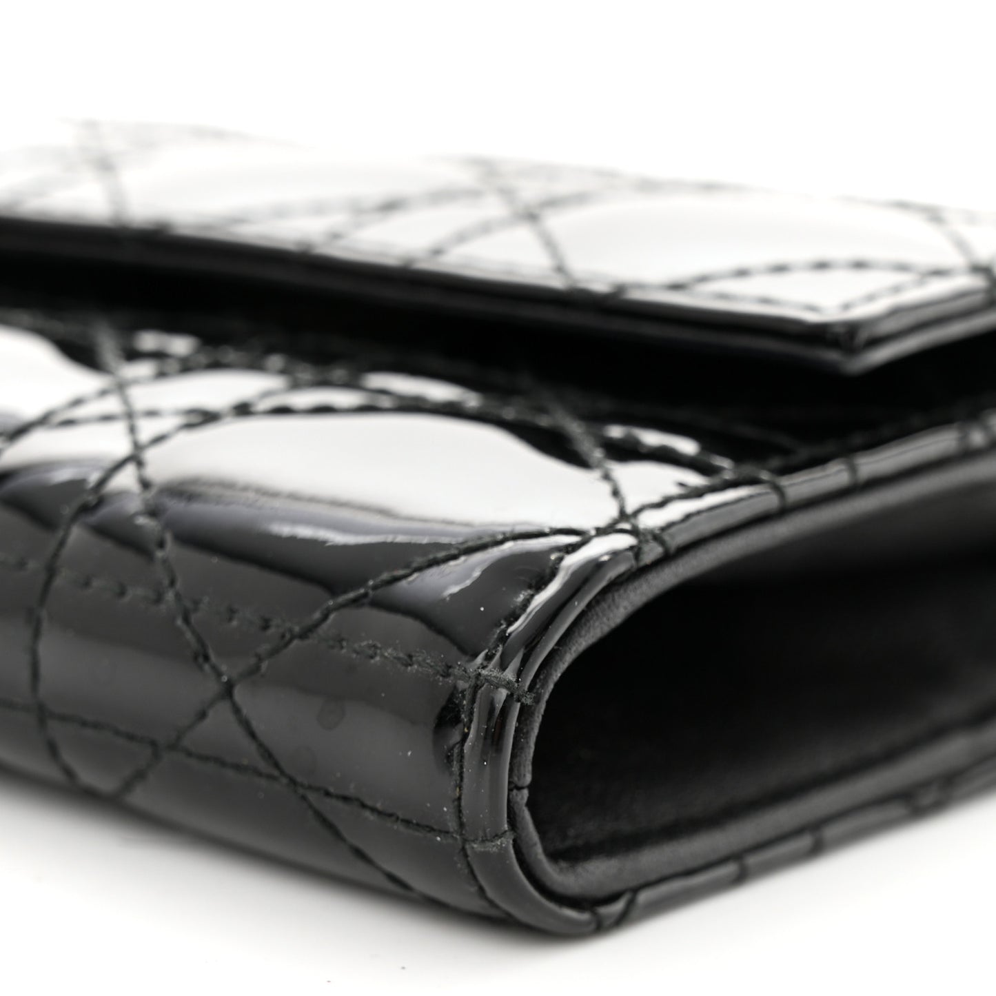 Patent Cannage Lady Dior Convertible Clutch Black