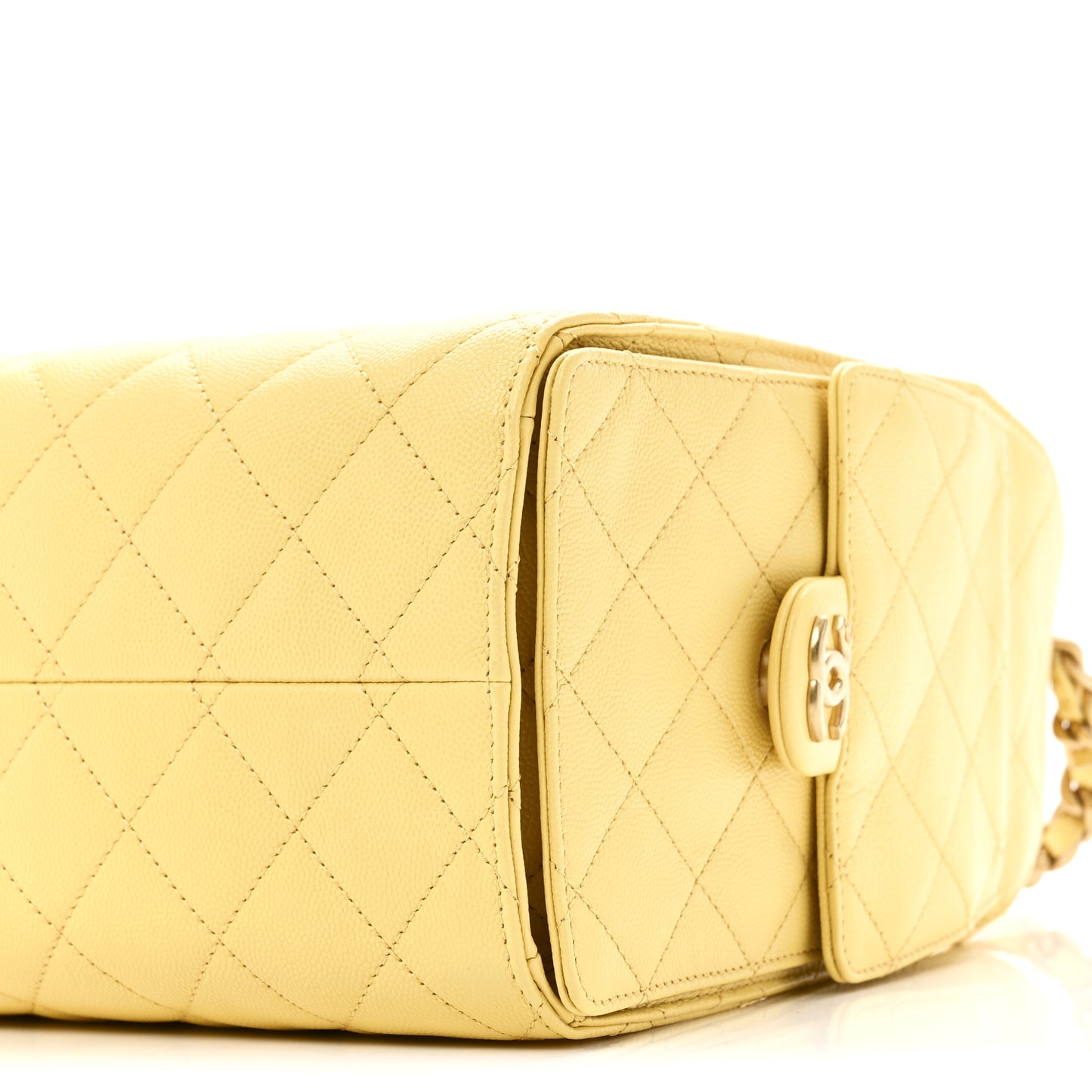Caviar Quilted Small Chanel 25 Handbag Light Yellow