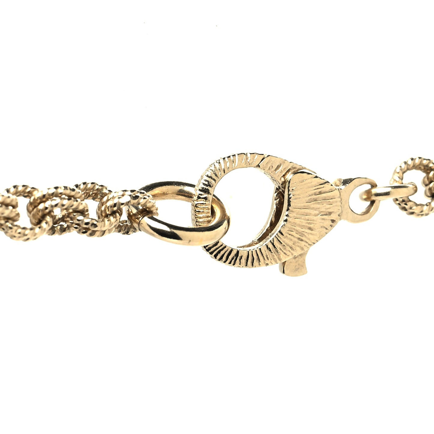 Crystal Pearl CC Long Necklace Gold