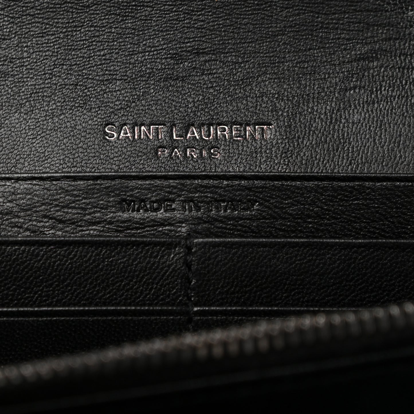 Patent Glitter Striped Classic Monogram Cassandre Wallet Black Silver