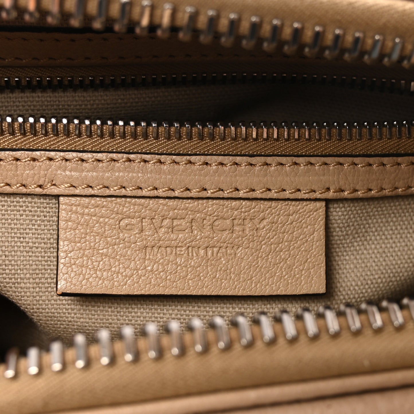 Sugar Goatskin Mini Antigona Beige Camel