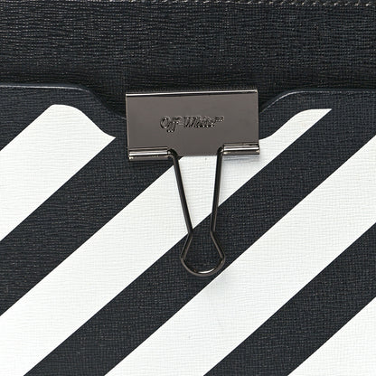 Off-White Saffiano Striped Diag Binder Belt Bag Black White 9 of 9