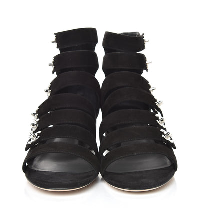 Chanel Kid Suede CC Turnlock Sandals 39.5 Black 2 of 9