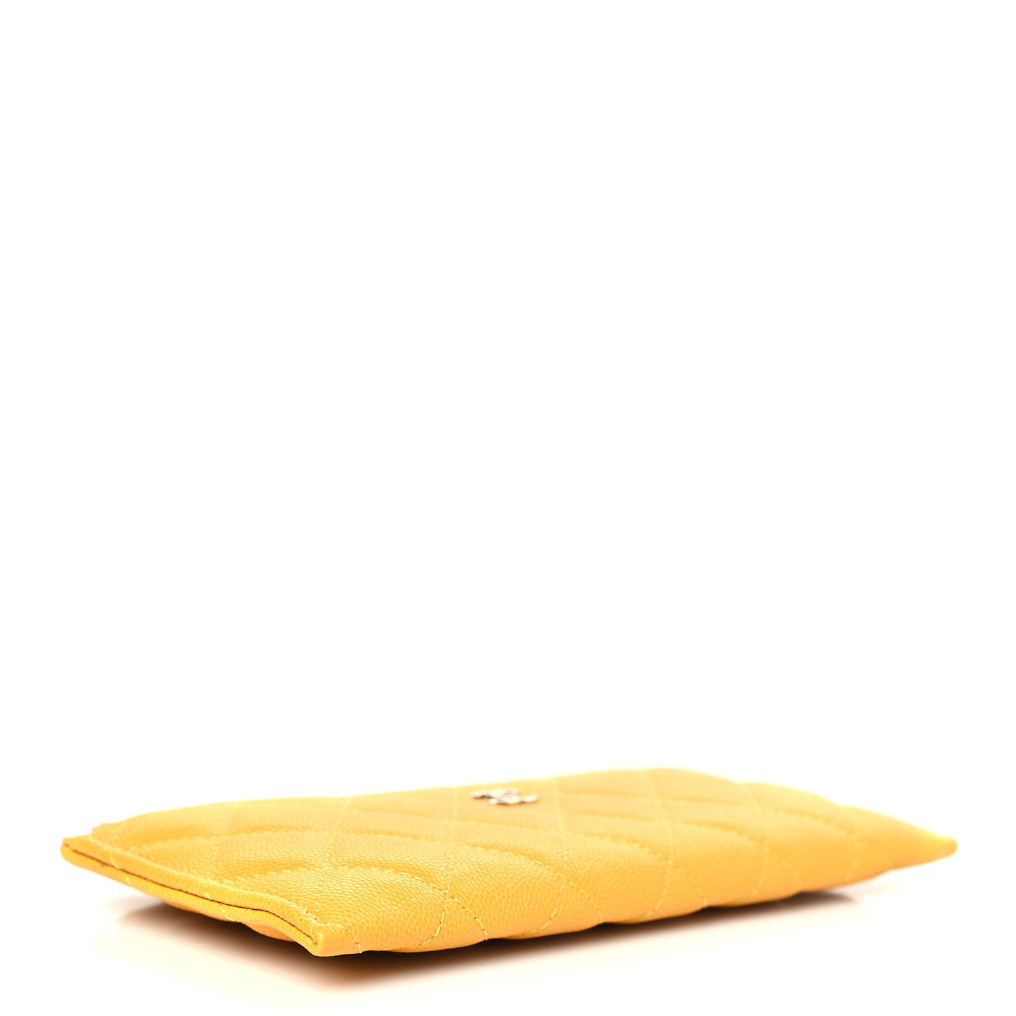 Caviar Quilted Classic Zip Pouch Yellow