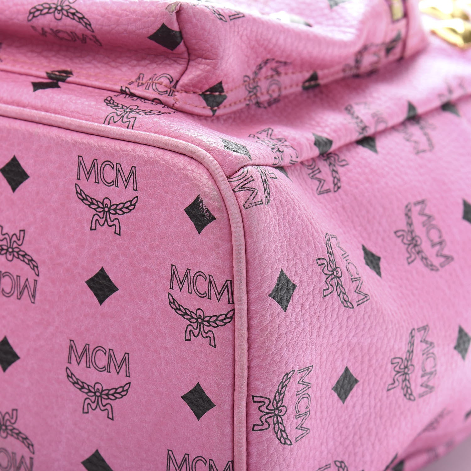 MCM Visetos Studded Medium Stark M Backpack Pink 10 of 18