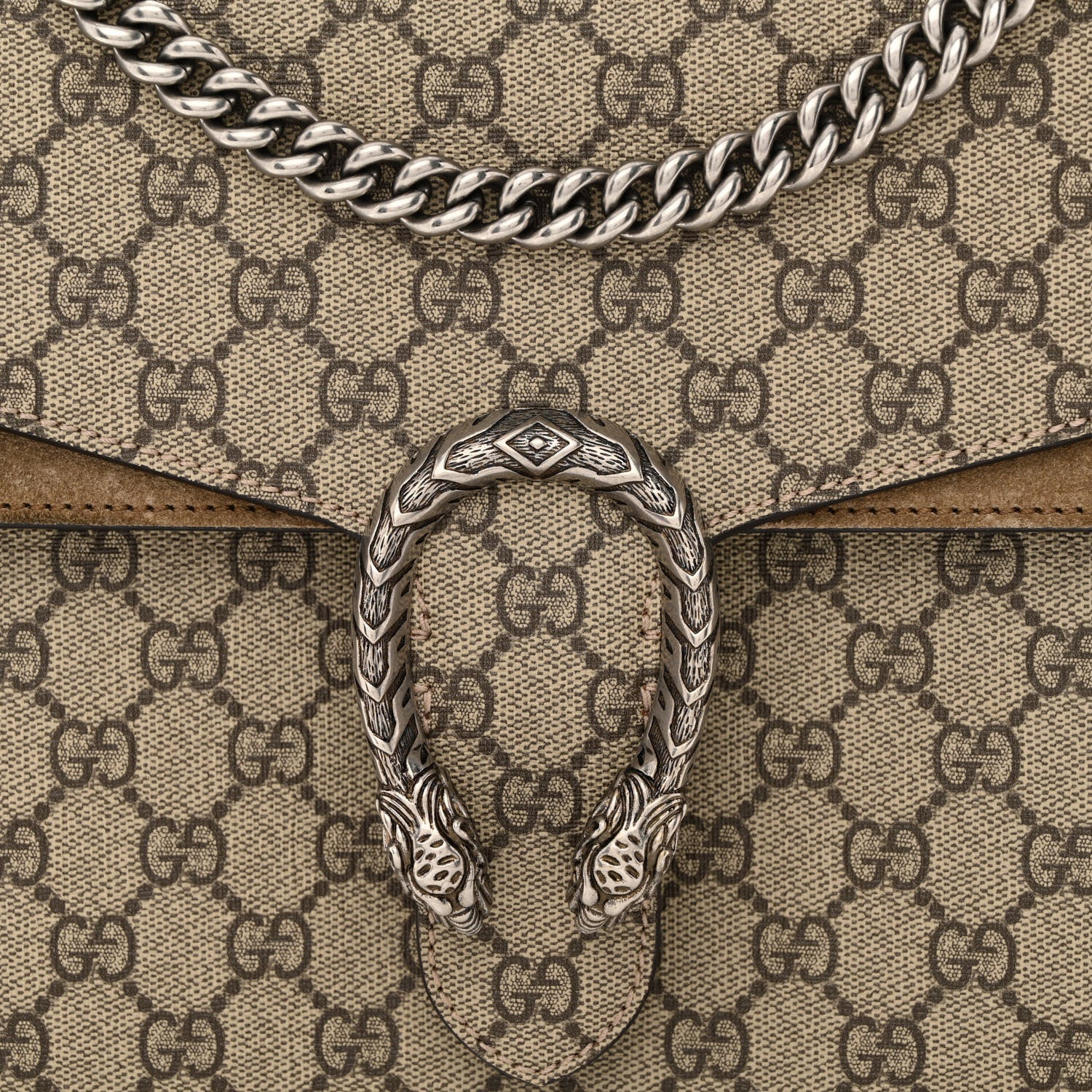Gucci GG Supreme Monogram Medium Dionysus Shoulder Bag Taupe 8 of 12