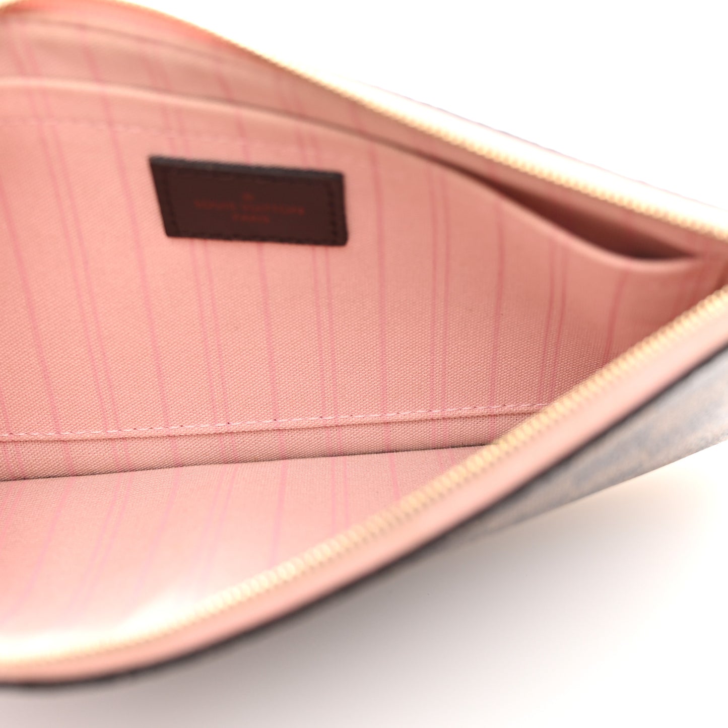 Damier Ebene Neverfull MM GM Pochette Rose Ballerine