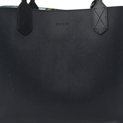 Gucci GG Supreme Monogram Blooms Medium Reversible Tote Beige Blue Navy 12 of 21