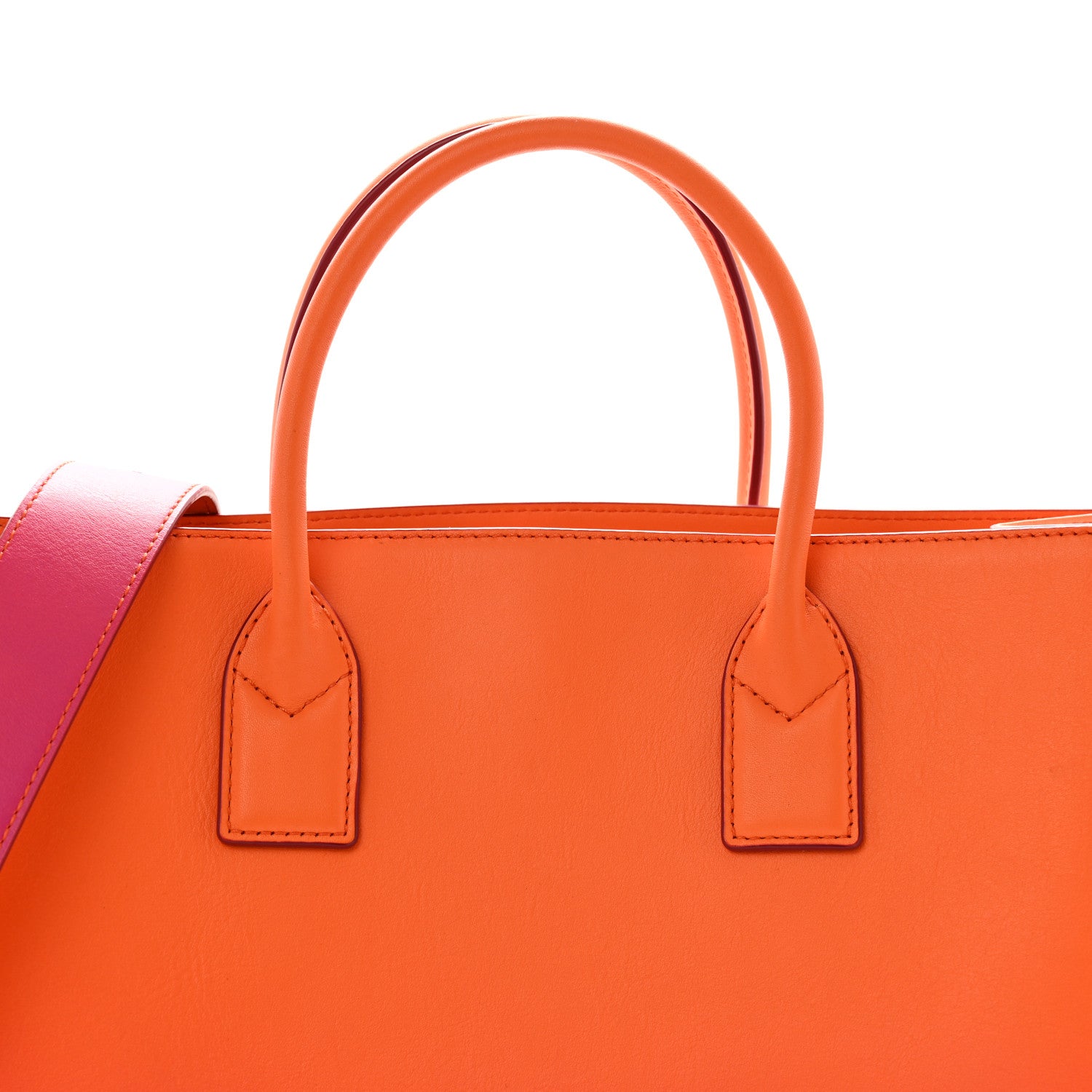 MCM Calfskin Gradation Large Munchen Tote Orange 7 of 9