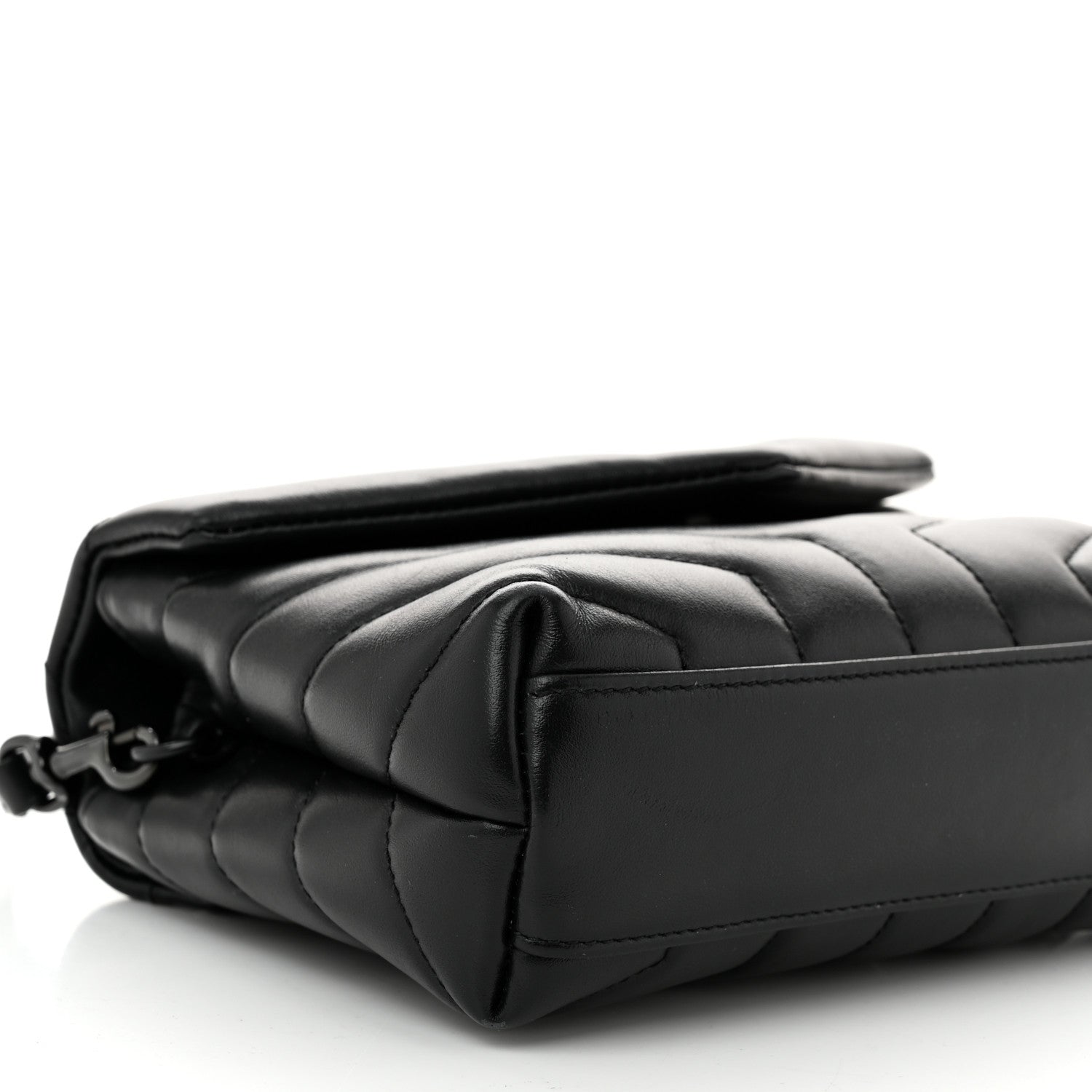 Saint Laurent Calfskin Y Quilted Monogram Monochrome Toy Loulou Crossbody Bag Black 9 of 11