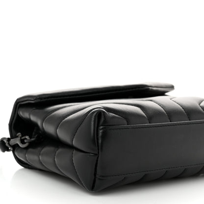 Saint Laurent Calfskin Y Quilted Monogram Monochrome Toy Loulou Crossbody Bag Black 9 of 11