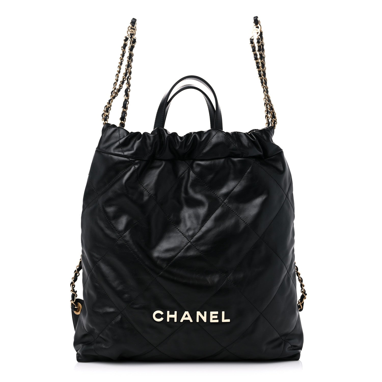 Chanel Shiny Calfskin Quilted Chanel 22 Backpack Black 1 of 11