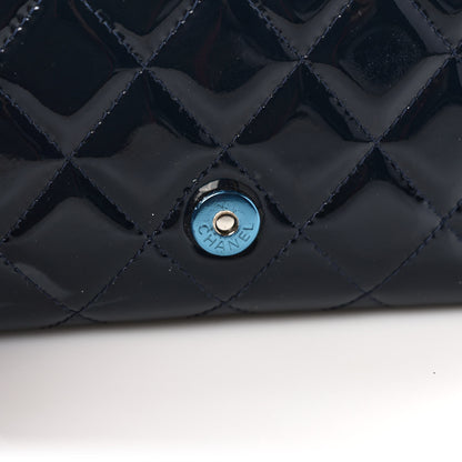 Chanel Patent Quilted Wallet On Removable Chain Navy Blue 7 of 9