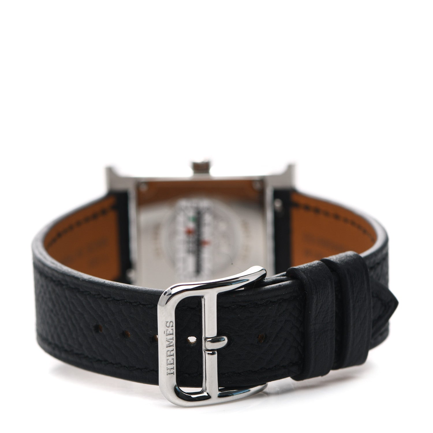 Hermes Stainless Steel Epsom 21mm Heure H Hour Quartz Watch Noir 6 of 10