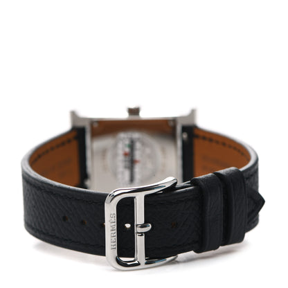 Hermes Stainless Steel Epsom 21mm Heure H Hour Quartz Watch Noir 6 of 10