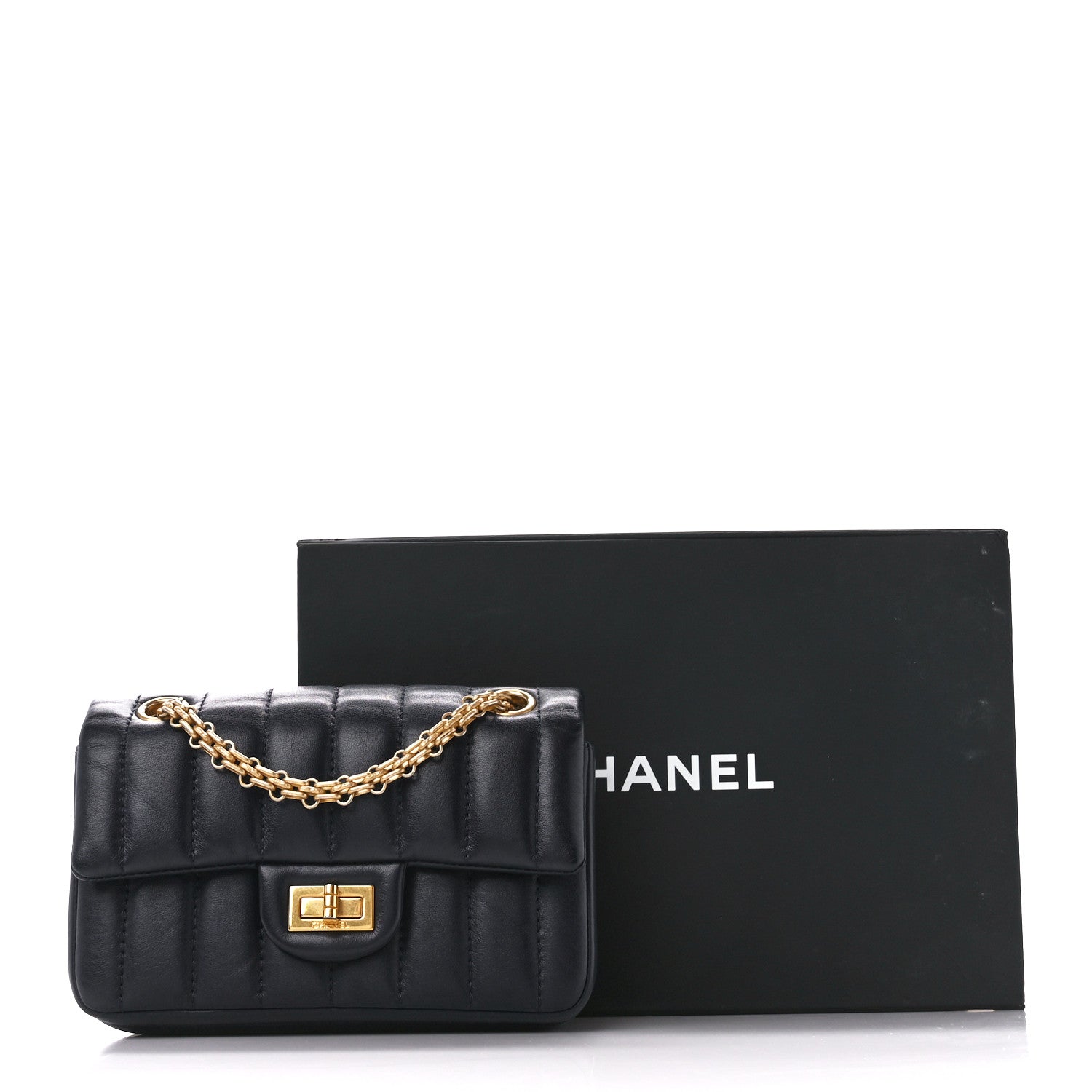 Chanel Aged Calfskin Vertical Quilted 2.55 Reissue Mini Flap Navy 11 of 11