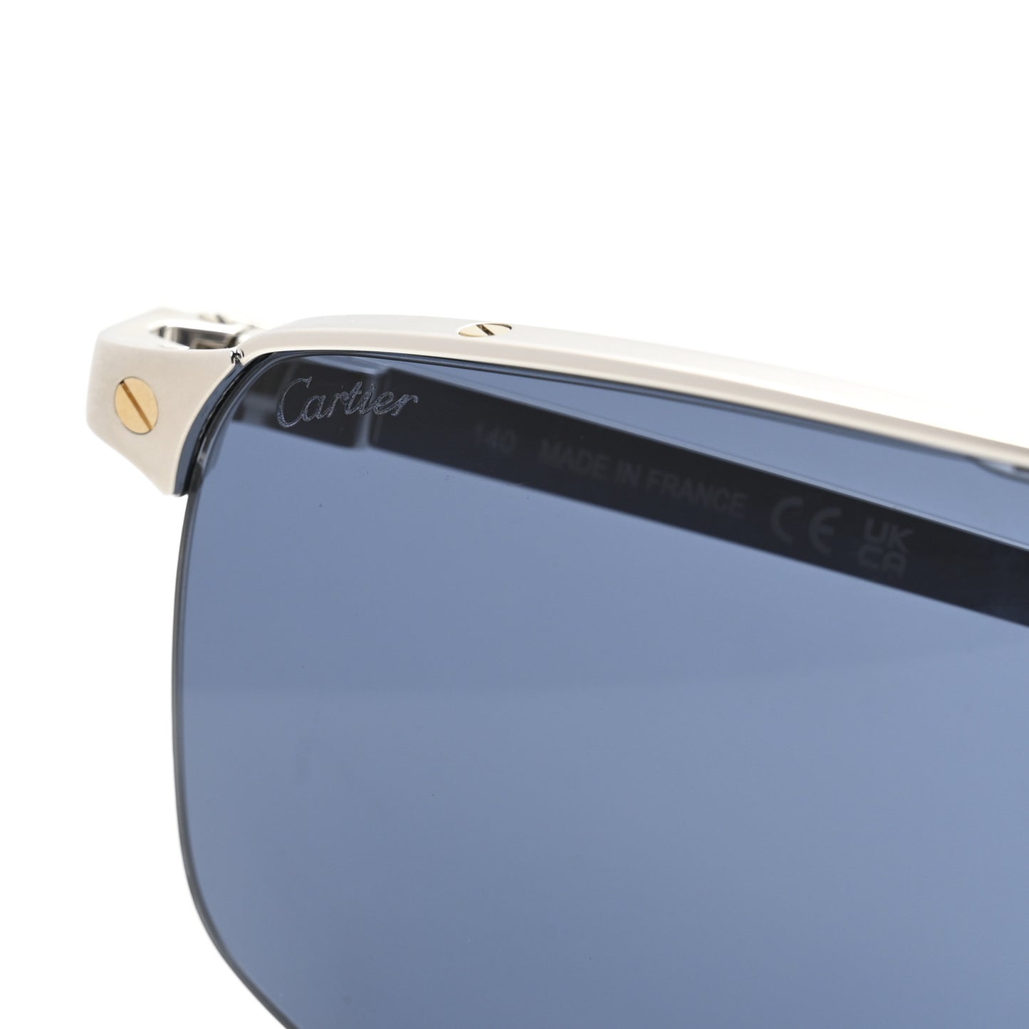 Metal Santos de Cartier Pilot Sunglasses CT0385S Silver Blue