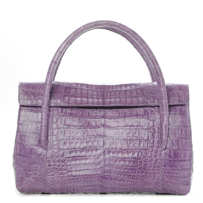 Nancy Gonzalez Crocodile Double Handle Satchel Violet 1 of 7