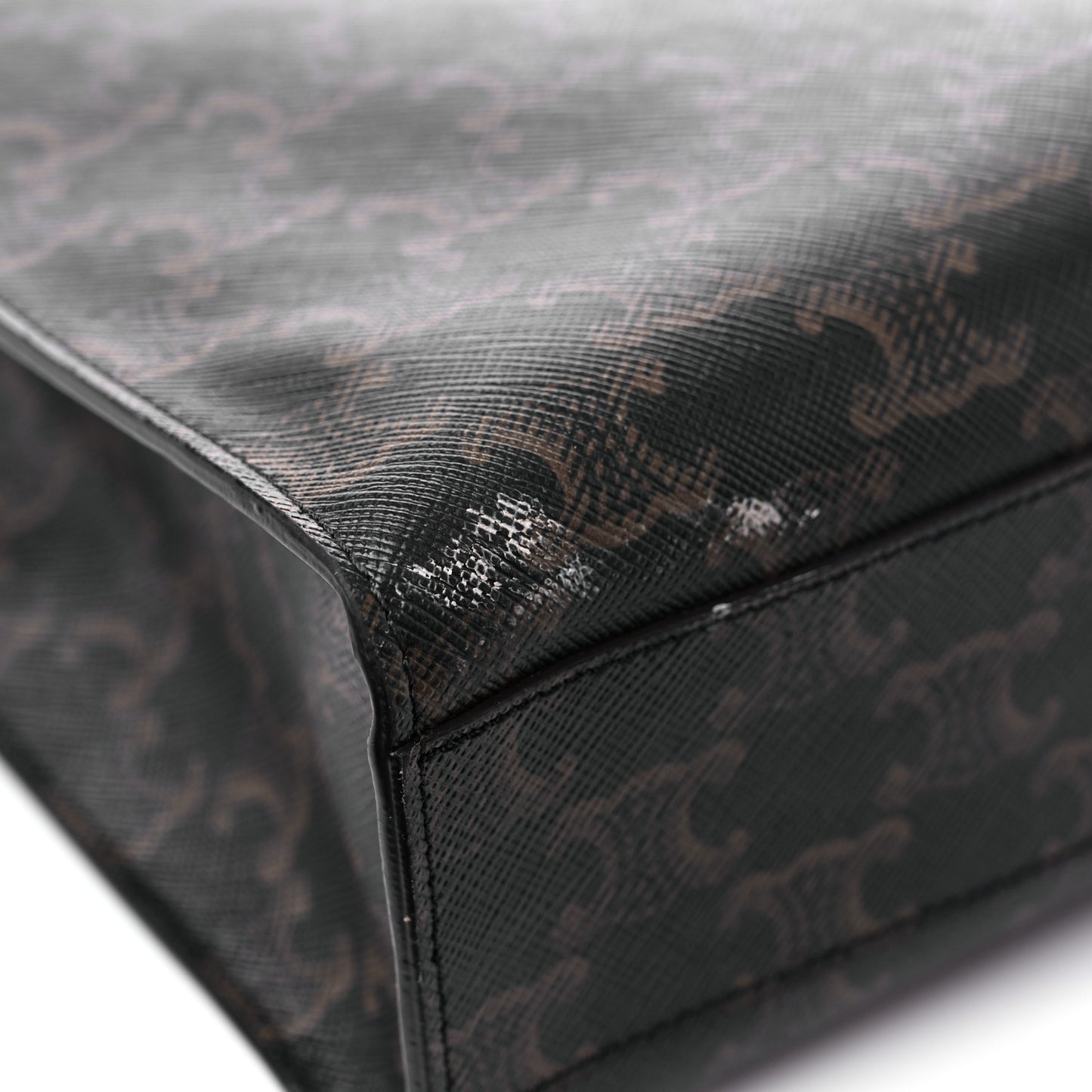 Triomphe Canvas Calfskin Small Vertical Cabas Tan