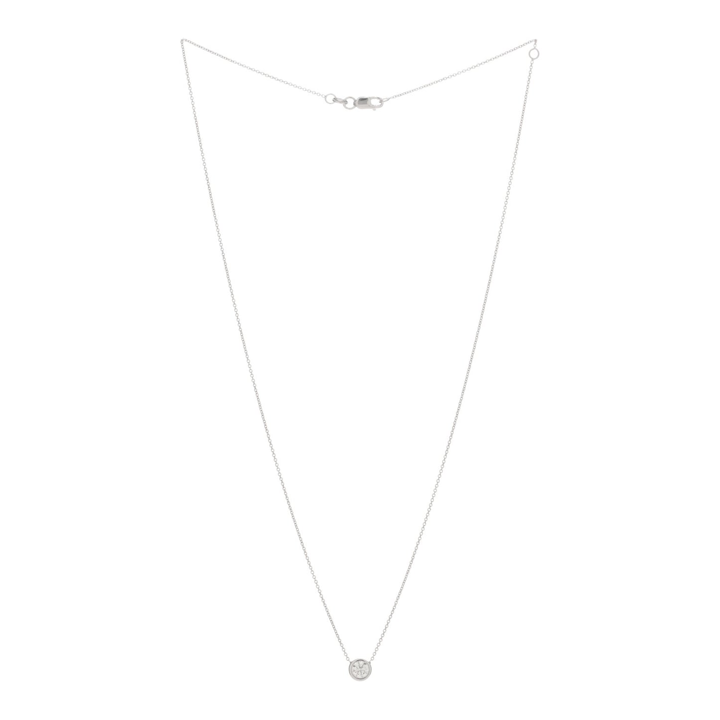 18K White Gold Diamond .38ct Diamonds by the Inch Pendant Necklace