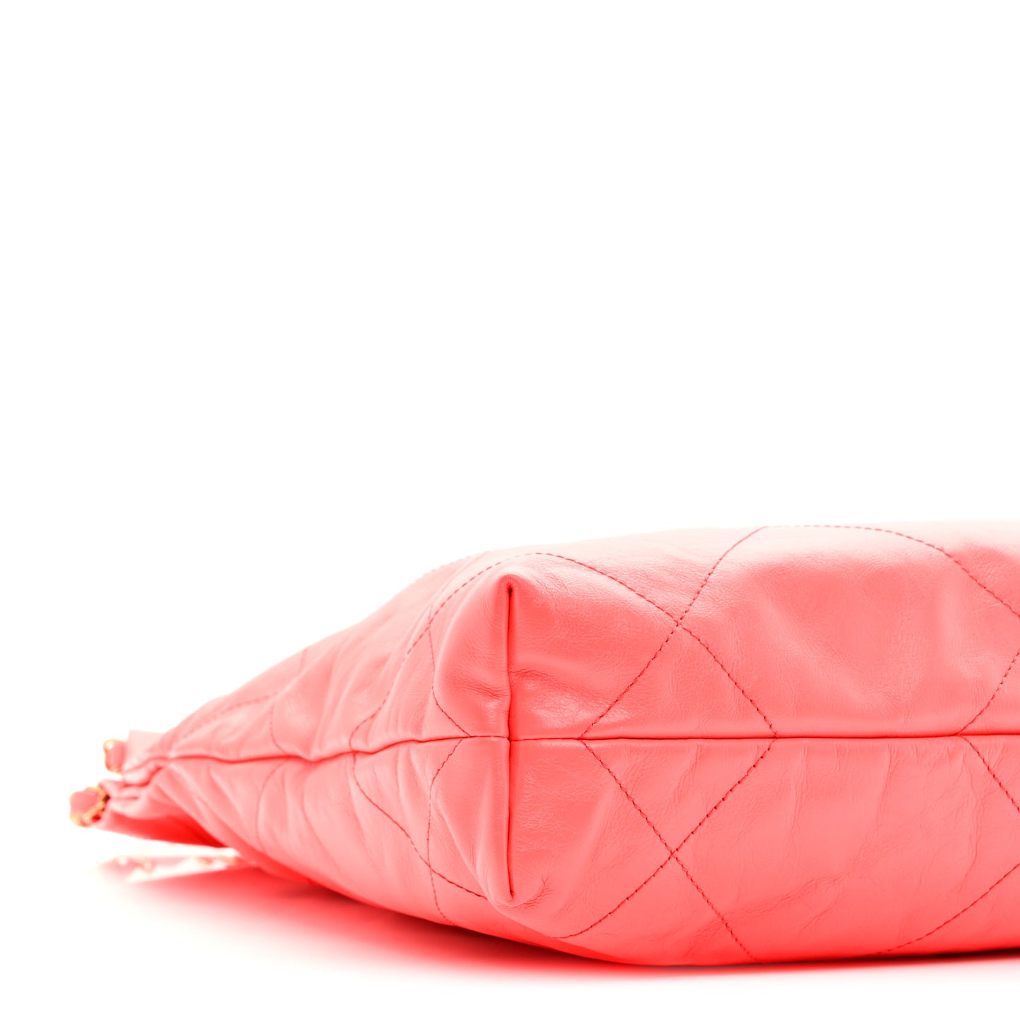 Shiny Calfskin Quilted Small Chanel 22 Coral