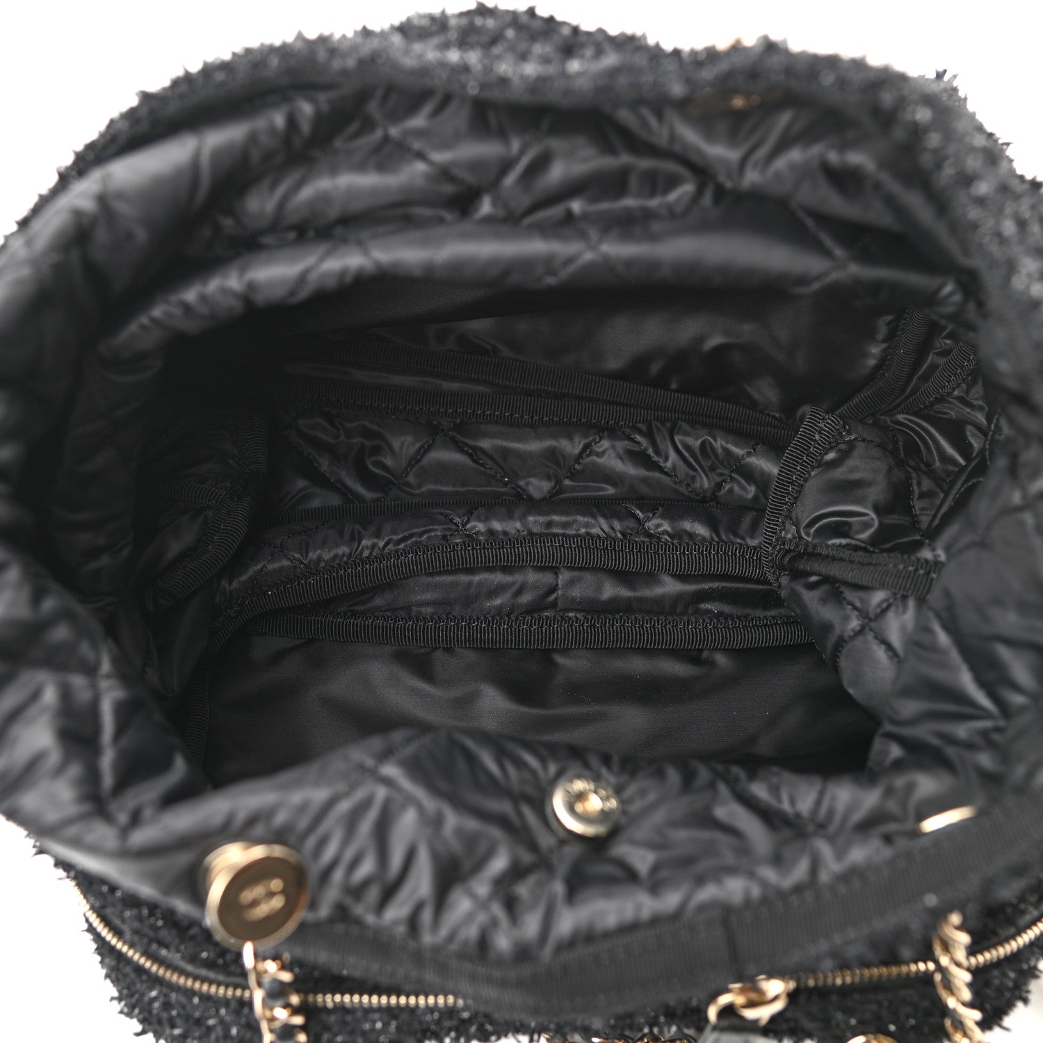 Chanel Tweed Coco Beach Convertible Flap Tote Black 6 of 11