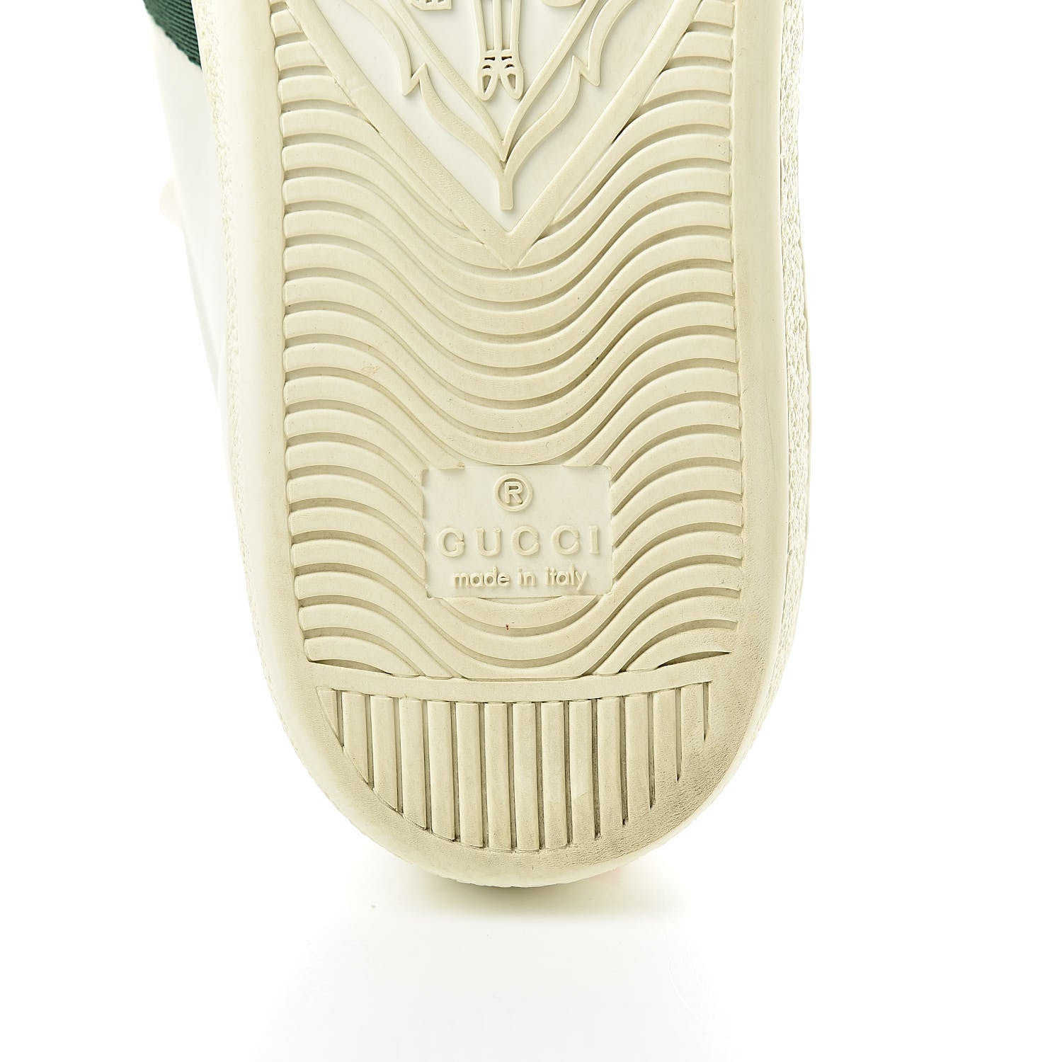Gucci Calfskin Ayers Web Bee Embroidered Womens Ace Sneakers 38.5 White Green 7 of 14