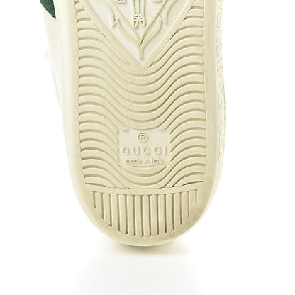 Gucci Calfskin Ayers Web Bee Embroidered Womens Ace Sneakers 38.5 White Green 7 of 14