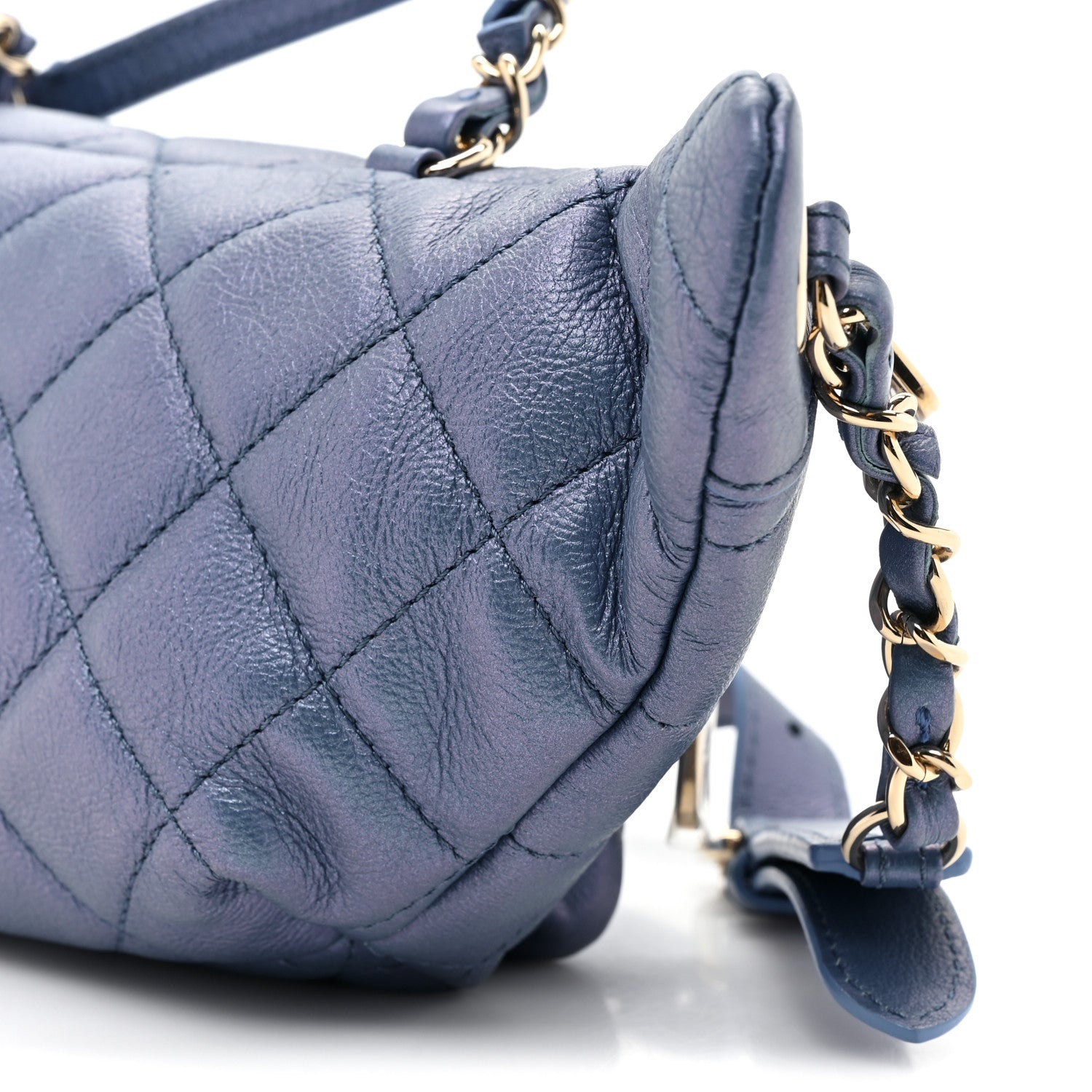Chanel Iridescent Calfskin Quilted All About Waist Belt Bag Blue 11 of 13