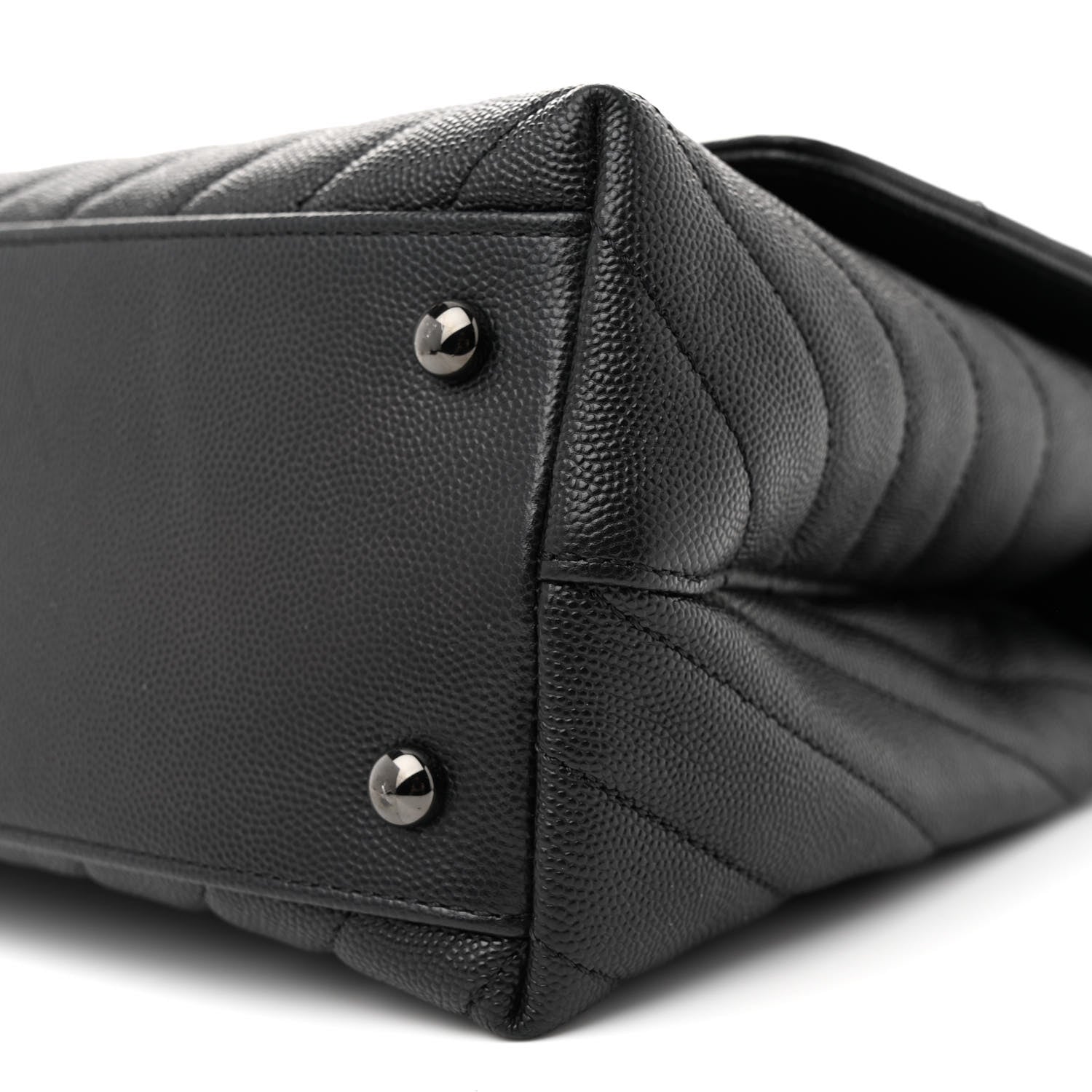 Chanel Caviar Chevron Quilted Small Coco Handle Flap So Black 10 of 11