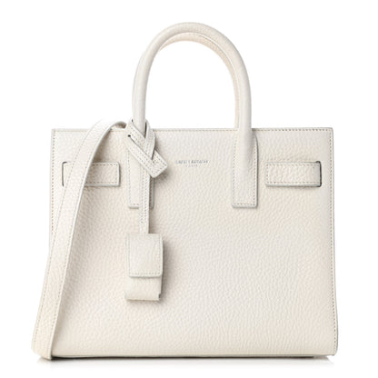 Saint Laurent Grained Calfskin Nano Sac de Jour Dove White 1 of 10