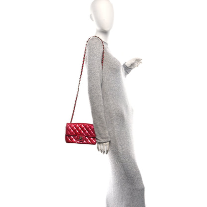 Chanel Shaded Patent Calfskin Quilted Mini Rectangular Flap Pink Dark Pink 2 of 10