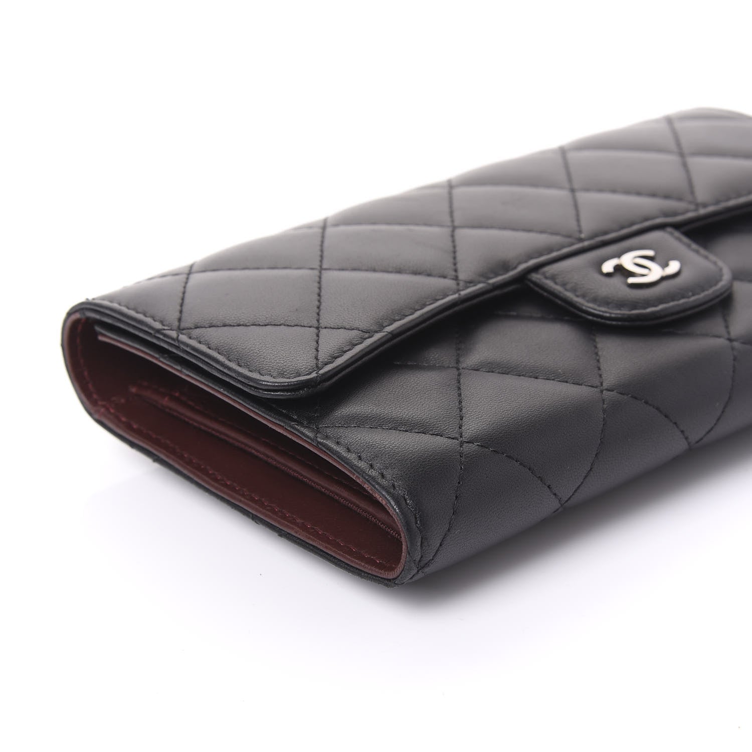 Chanel Lambskin Quilted Large Flap Wallet Black 5 of 11