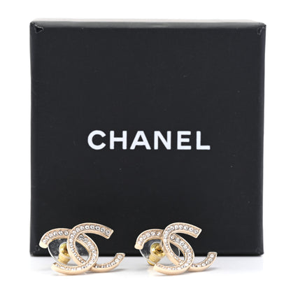 Chanel Crystal Large CC Earrings Gold 5 of 5