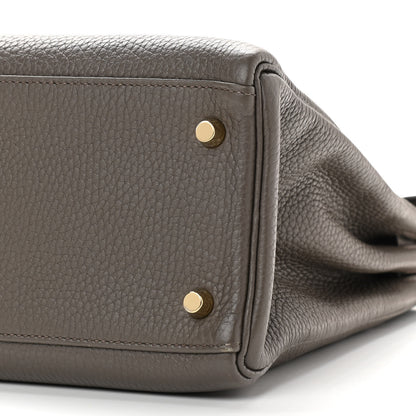 Hermes Taurillon Clemence Kelly Retourne 32 Etain 9 of 9