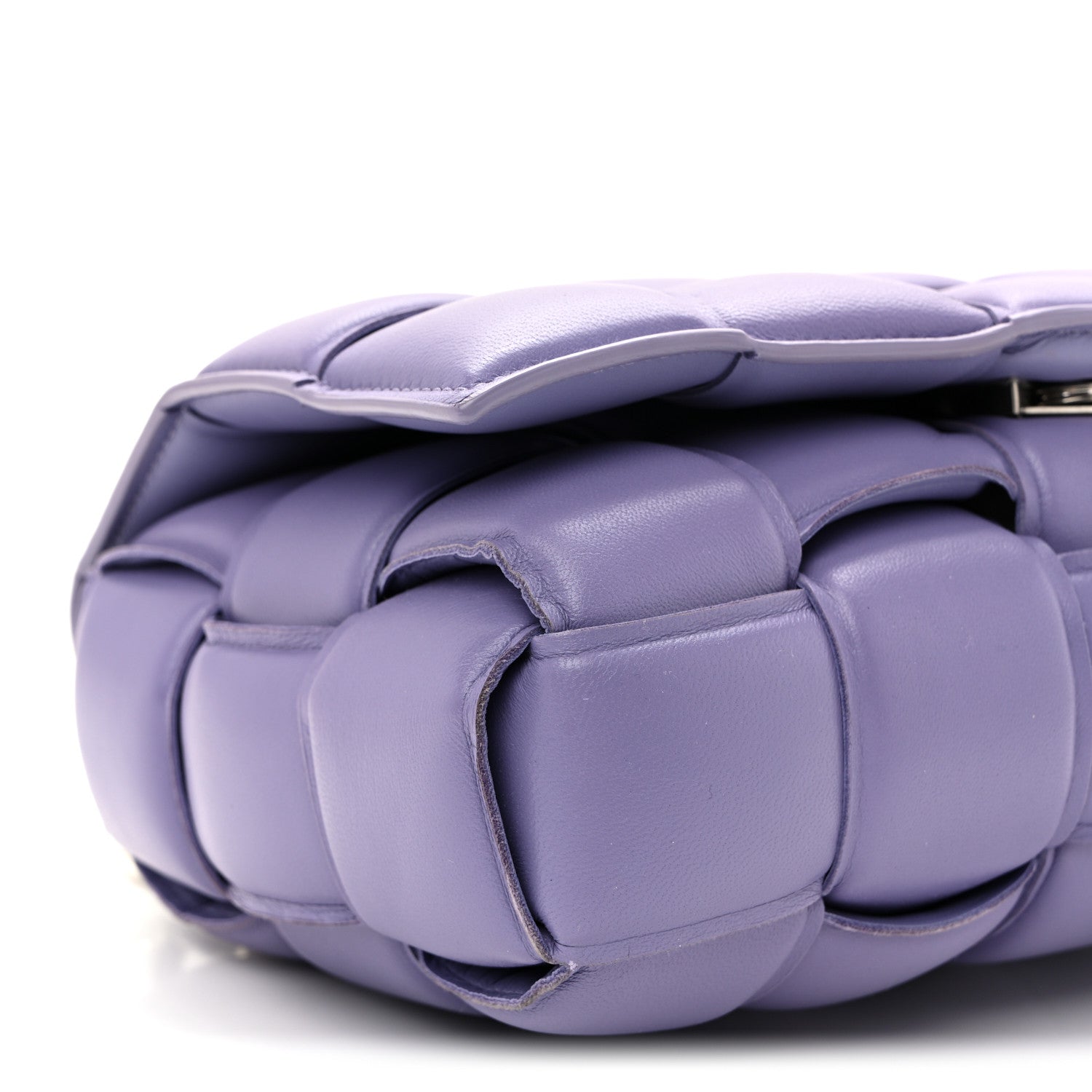 Bottega Veneta Lambskin Maxi Intreccio Padded Chain Cassette Crossbody Bag Lavender 8 of 9