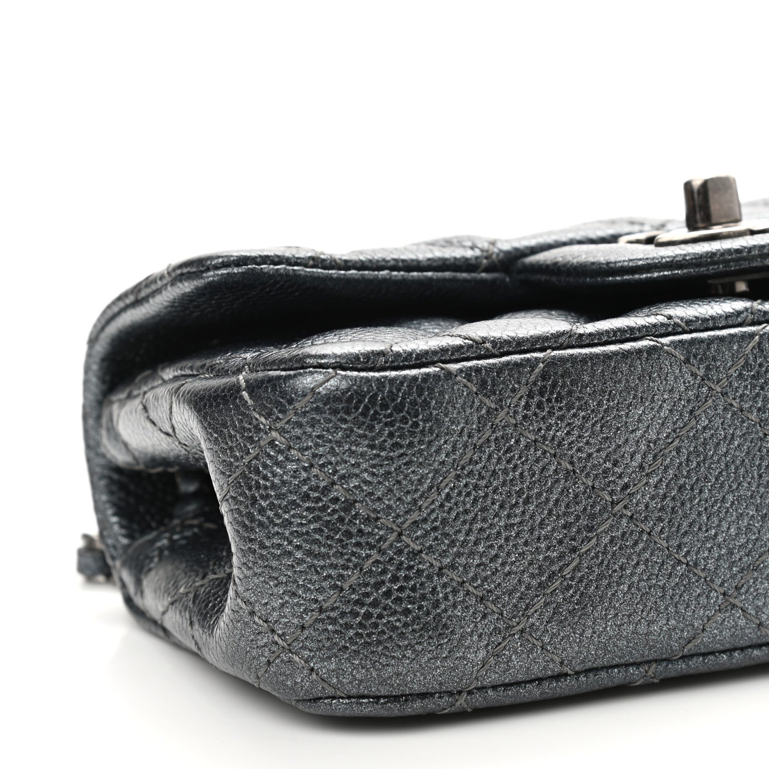 Chanel Metallic Caviar Quilted Extra Mini Flap Charcoal 9 of 11